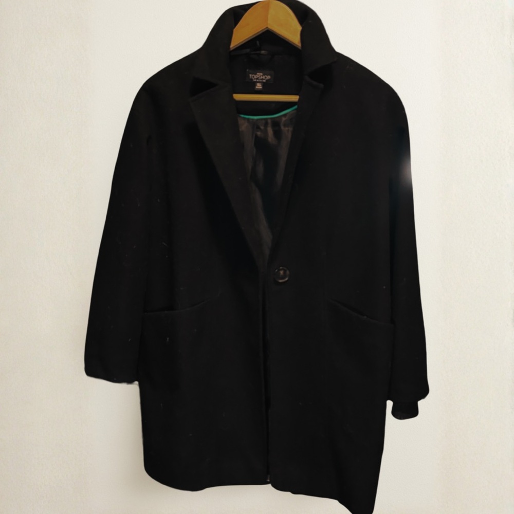 Topshop black peacoat jacket